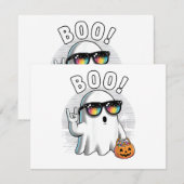 Rock Ghost Retro Halloween Pumpkin Funny Boo Save The Date (Voorkant / Achterkant)