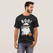 Rock Ghost Retro Halloween Pumpkin Funny Boo T-shirt (Voorkant volledig)