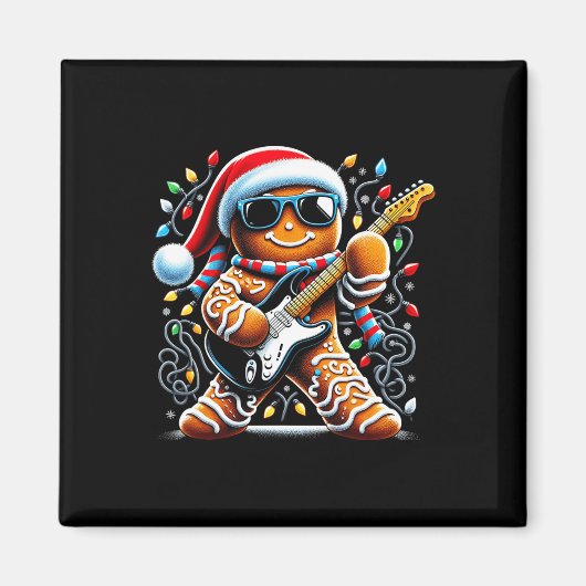 Rock Gingerbread Speelgitaar - grappig Chris Magneet (Voorkant)