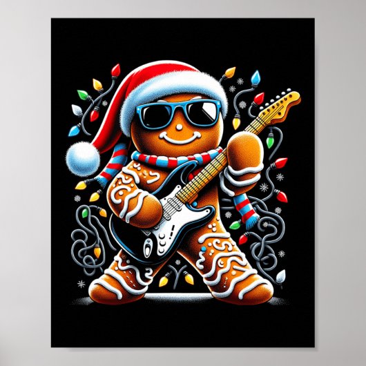 Rock Gingerbread Speelgitaar - grappig Chris Poster (Voorkant)