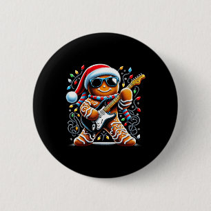 Rock Gingerbread Speelgitaar - grappig Chris Ronde Button 5,7 Cm