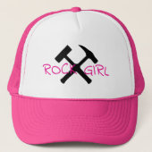 "Rock Girl" Geologist's Hammer Logo Trucker Pet (Voorkant)