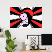 Rock Girl Modern Art Poster - (Thuiskantoor)