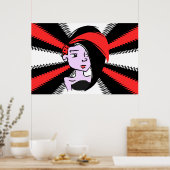 Rock Girl Modern Art Poster - (Keuken)
