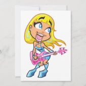 Rock Girl-uitnodigingen Kaart (Voorkant)