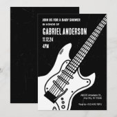 Rock gitaar BABY SHOWER Kaart (Voorkant / Achterkant)