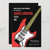 Rock gitaar BABY SHOWER Kaart (Voorkant / Achterkant)