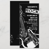 Rock gitaar Black uitnodiging (Voorkant / Achterkant)