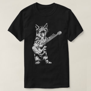 Rock Gitaar Kat Grappig Muziek Design T-shirt