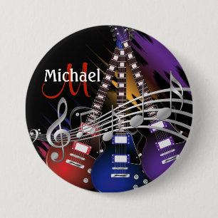 Rock Gitaar Muziek Knop Ronde Button 7,6 Cm