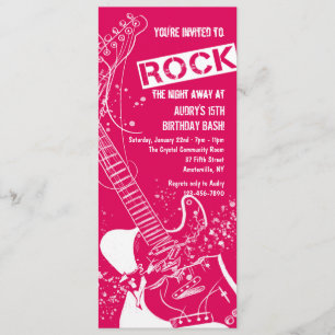 Rock Gitaar Rode Uitnodiging