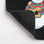 Rock gitaar Snowman en Santa Claus spelen gitaar Muismat (Hoek)