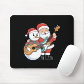 Rock gitaar Snowman en Santa Claus spelen gitaar Muismat (Met muis)