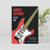 Rock gitaar verjaardag kaart (Staand voorkant)