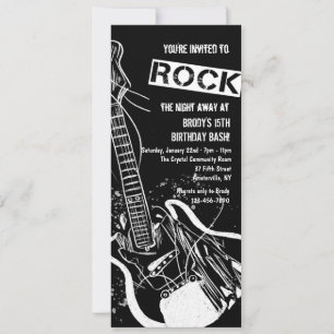 Rock Gitaar Zwarte Uitnodiging