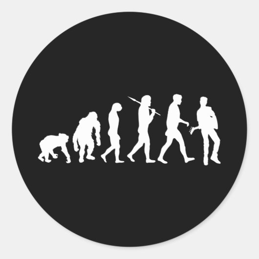 Rock gitarist Rockstar Rock Band Muziek Ronde Sticker (Voorkant)