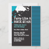 Rock, Grunge, Punk, Boy Party Invitation Kaart (Voorkant)