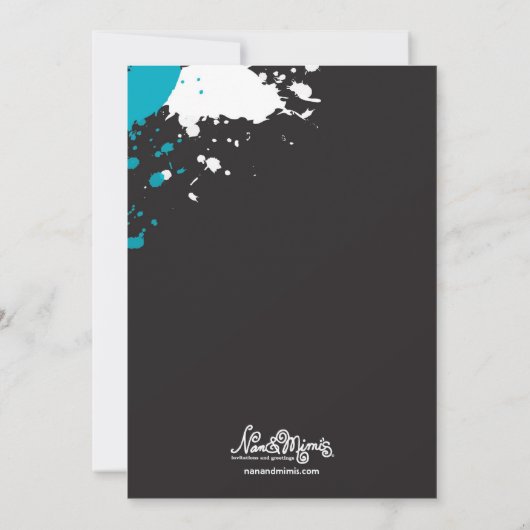 Rock, Grunge, Punk, Boy Party Invitation Kaart (Achterkant)