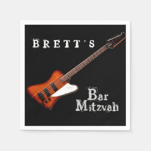 Rock Guitar Bar Mitzvah Napkins Servetten