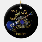 Rock Guitar - Blue Keramisch Ornament (Achterkant)