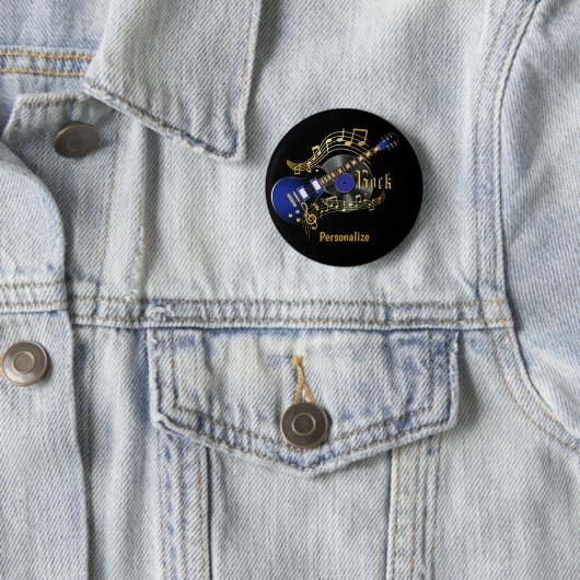 Rock Guitar - Blue Ronde Button 5,7 Cm (In situ)