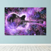Rock Guitar Canvas Print Paars - schilderen (Insitu (Houten vloer))
