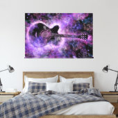 Rock Guitar Canvas Print Paars - schilderen (Insitu (Slaapkamer))