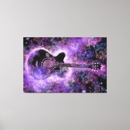 Rock Guitar Canvas Print Paars - schilderen (Voorkant)
