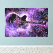 Rock Guitar Canvas print Paarse wandkunst (Insitu (Houten vloer))