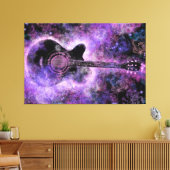 Rock Guitar Canvas print Paarse wandkunst (Insitu (Woonkamer))