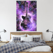 Rock Guitar Canvas print Paarse wandkunst (Insitu (Slaapkamer))