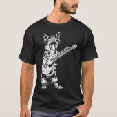 Rock Guitar Cat Funny Music Design T-shirt (Voorkant)