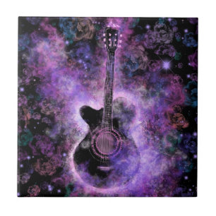 Rock Guitar Music Ceramic Tile Painting Tegeltje