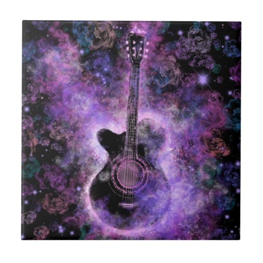 Rock Guitar Music Ceramic Tile Painting Tegeltje (Voorkant)