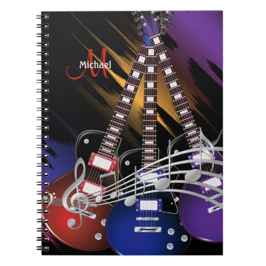 Rock Guitar Music Design Notitieboek (Voorkant)
