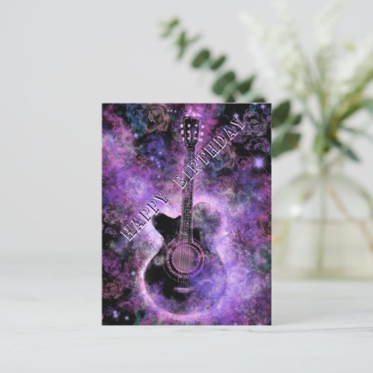Rock Guitar Musical Happy Birthday Kaart (Staand voorkant)