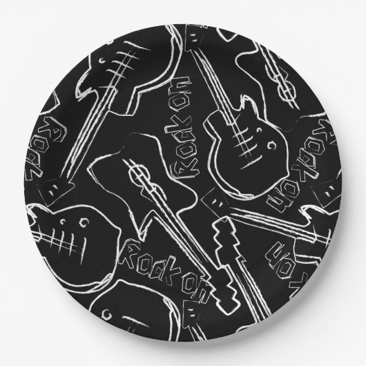 Rock guitar papieren bordje (Voorkant)