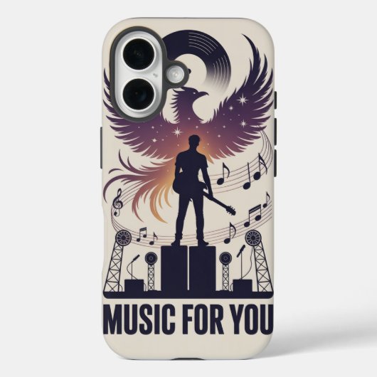 Rock Guitar Phoenix Rising iPhone Case (Achterkant)