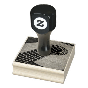Rock guitar player rubberstempel