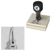 Rock guitar player rubberstempel (Gestempeld)