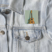 Rock guitar player vierkante button 5,1 cm (In situ)