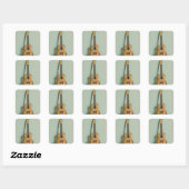 Rock guitar player vierkante sticker (Vel)