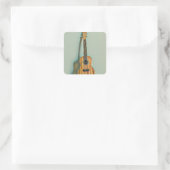 Rock guitar player vierkante sticker (Tas)
