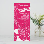 Rock Guitar Red Invitation Kaart (Staand voorkant)