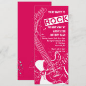 Rock Guitar Red Invitation Kaart (Voorkant / Achterkant)
