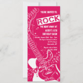 Rock Guitar Red Invitation Kaart (Voorkant)
