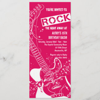 Rock Guitar Red Invitation Kaart