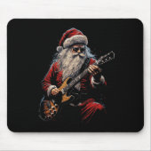Rock Guitar Santa Claus Playing Guitar - Funny Chr Muismat (Voorkant)