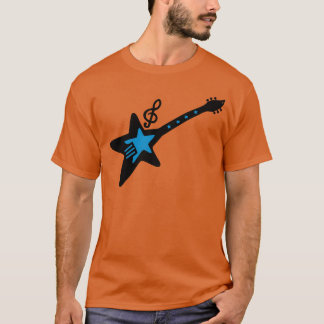 Rock guitar with music note funny t-shirt