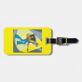 Rock Guitarist 70s Style Musician Bagagelabel (Voorkant horizontaal)